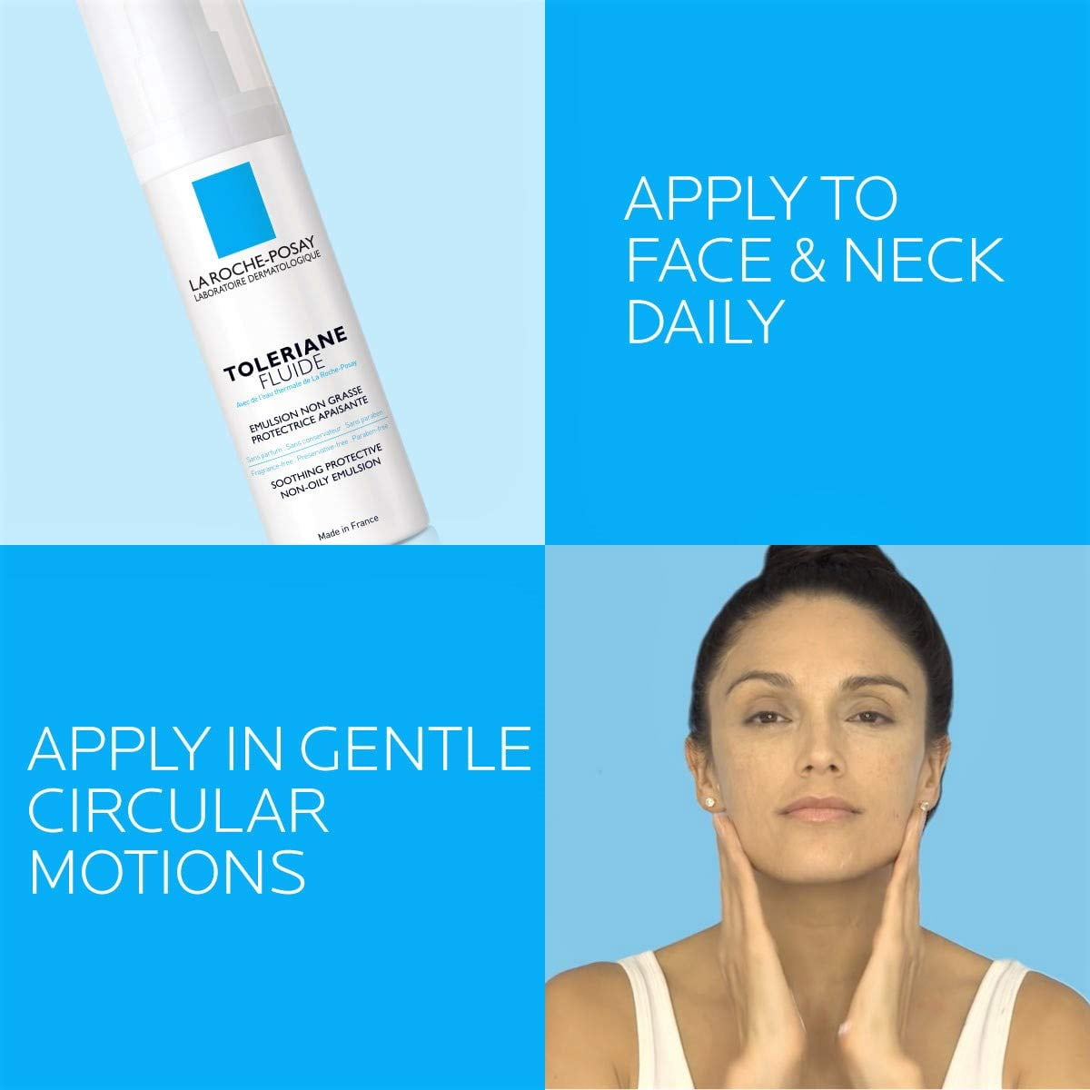 La Roche-Posay Toleriane Sensitive Fluide Protective Moisturizer, 1.35 Fl Oz