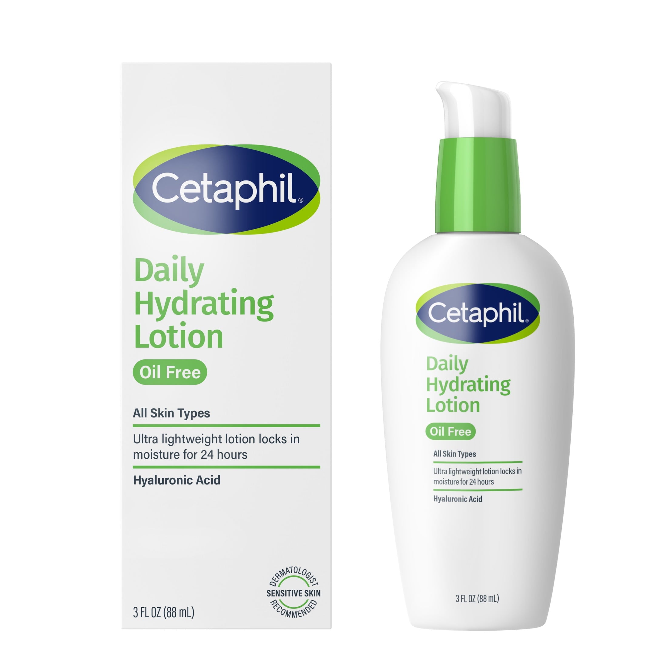 Cetaphil Daily Oil Free Hydrating Body Lotion with Hyaluronic Acid, 3 fl oz
