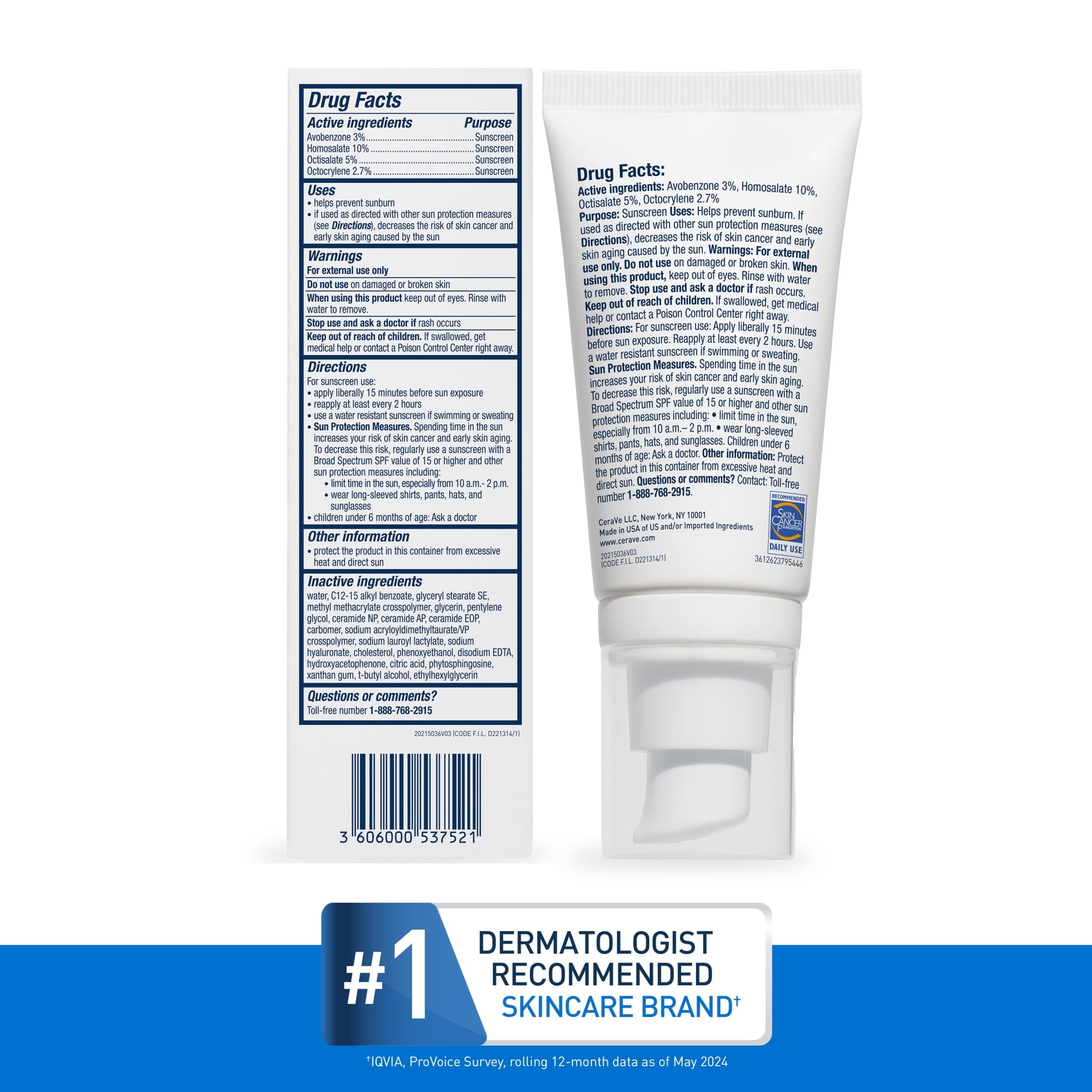 CeraVe Sunscreen Ultra-Light Moisturizing Face Lotion SPF 30 for Normal to Oily Skin, 1.75 fl oz