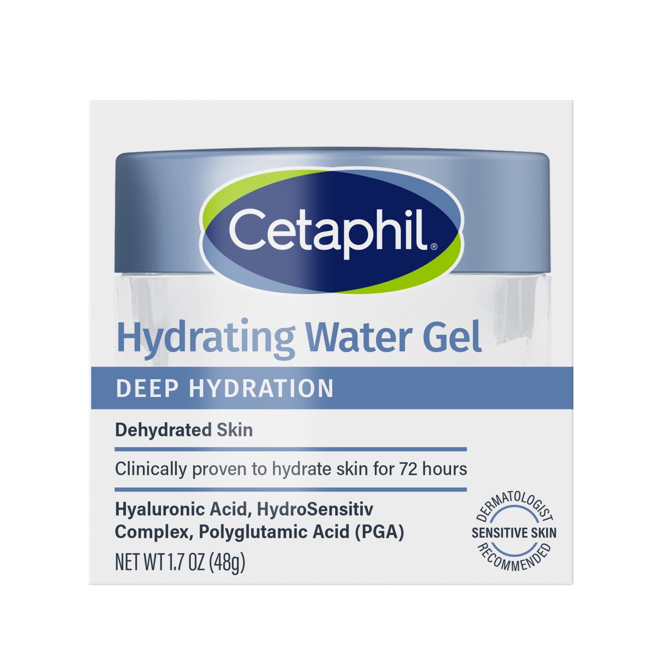 Cetaphil Deep Hydration Skin Restoring Water Gel 72 Hour Face Moisturizer, 1.7 fl oz
