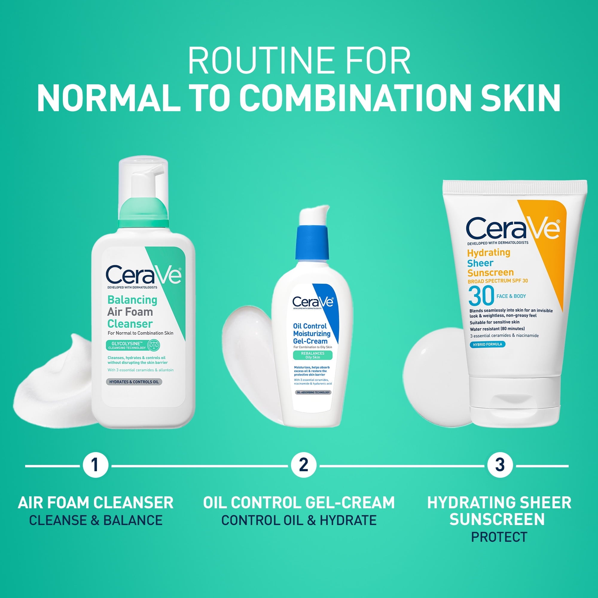 (2 pack) CeraVe Balancing Air Foam Cleanser, Oil Control & Hydration for Combination Skin 8 fl oz