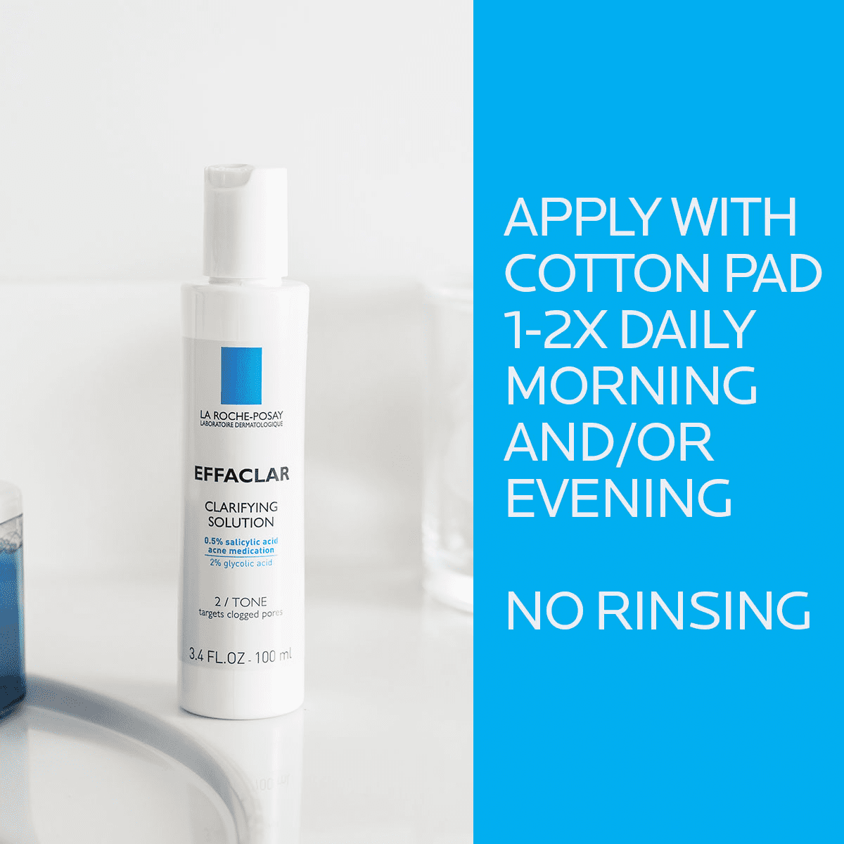 La Roche-Posay Effaclar Clarifying Solution Acne Toner with Salycilic Acid for Oily Skin, 6.76 fl oz