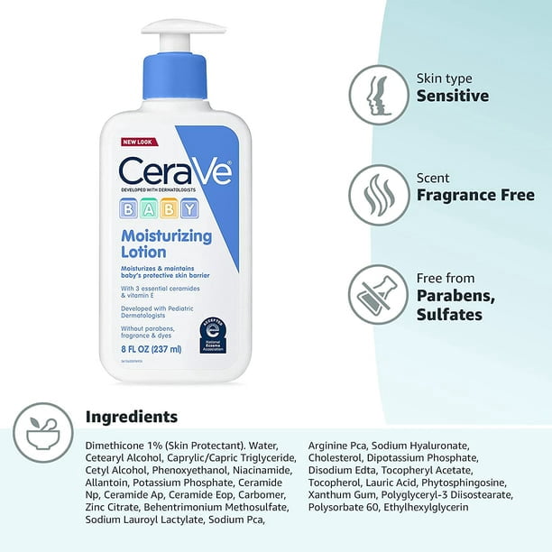 CeraVe Daily Body Moisturizer Lotion Protect Skin Barrier, 8 oz, 3 Pack