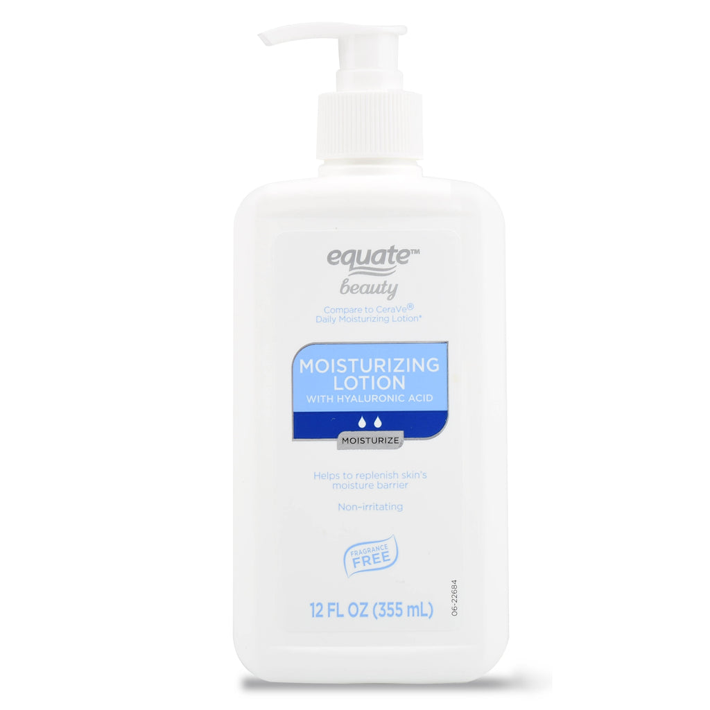 (3 pack) Equate Daily Moisturizing Lotion with Hyaluronic Acid, 12 fl oz