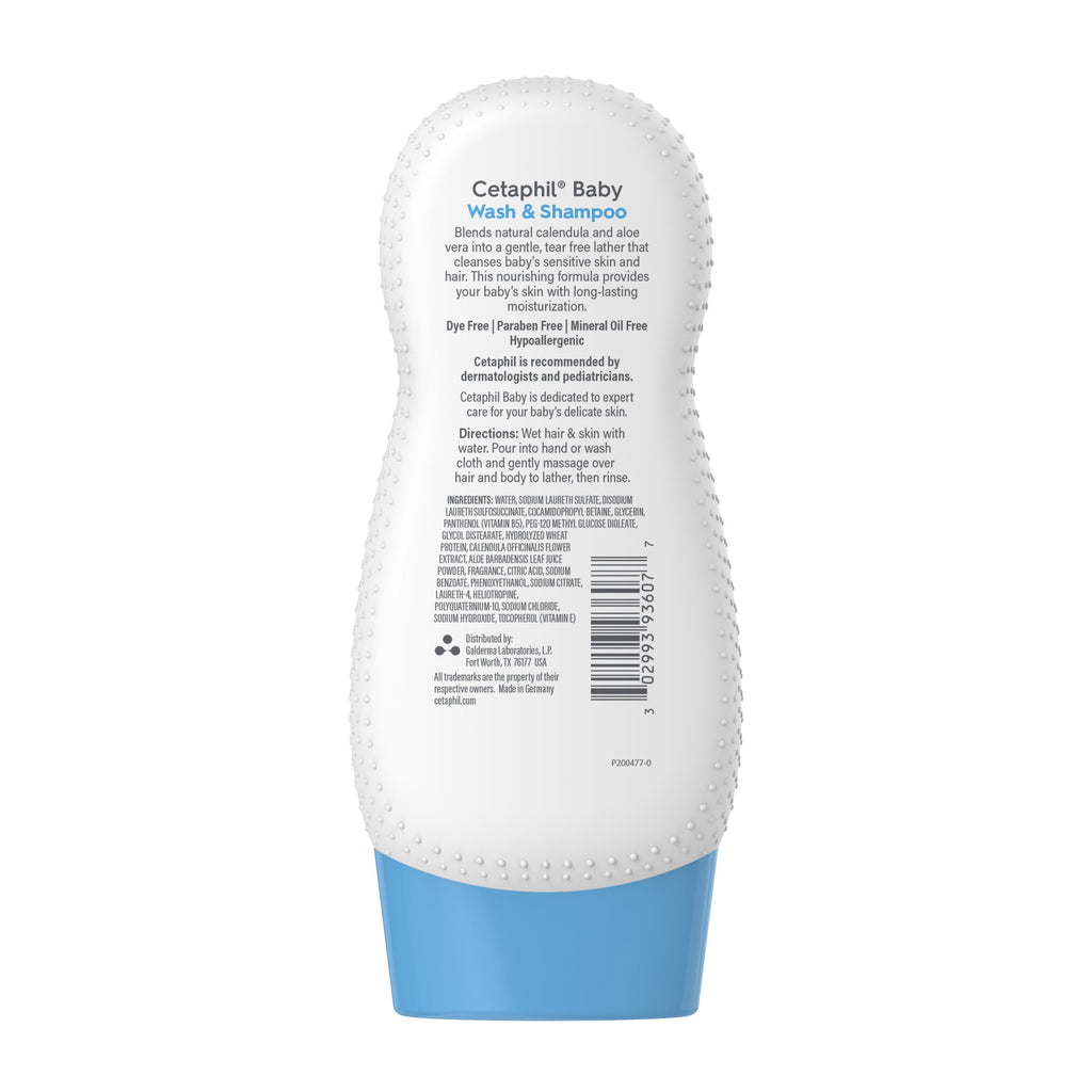 Cetaphil Baby Moisturizing Aloevera Body Wash and Shampoo, Organic Calendula, 7.8 fl oz