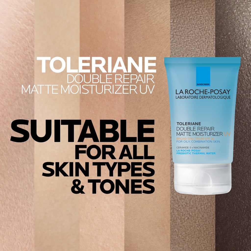 La Roche-Posay Toleriane Double Repair Oil-Free Matte Face Moisturizer SPF 30 for Oily Skin, 3.38 fl oz