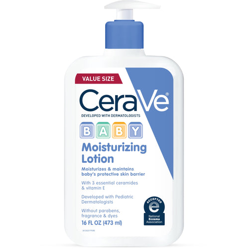 (2 pack) CeraVe Baby Face & Body Moisturizer Lotion for Sensitive Skin, 16 fl oz