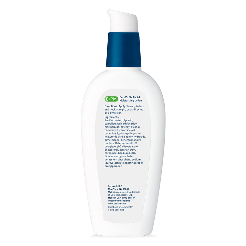 CeraVe PM Facial Moisturizing Lotion Night Cream, 3 fl oz