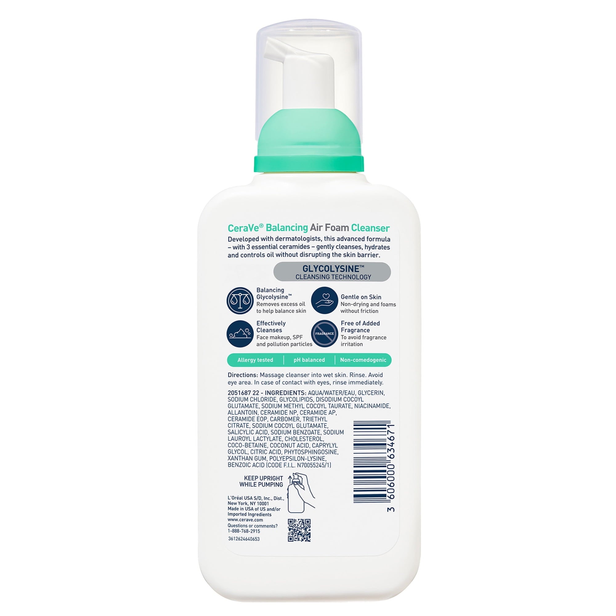 (2 pack) CeraVe Balancing Air Foam Cleanser, Oil Control & Hydration for Combination Skin 8 fl oz