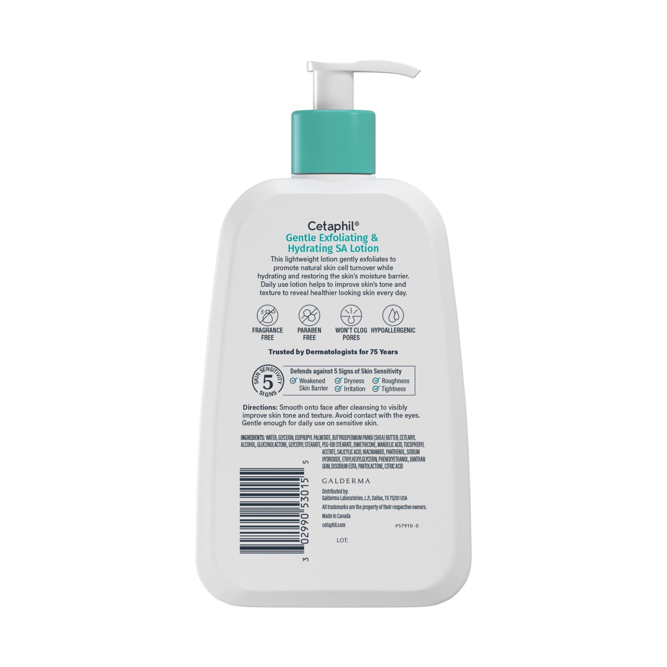 CETAPHIL Gentle Exfoliating SA Face Lotion, Lightweight Moisturizer with Salicylic Acid, 8 fl oz