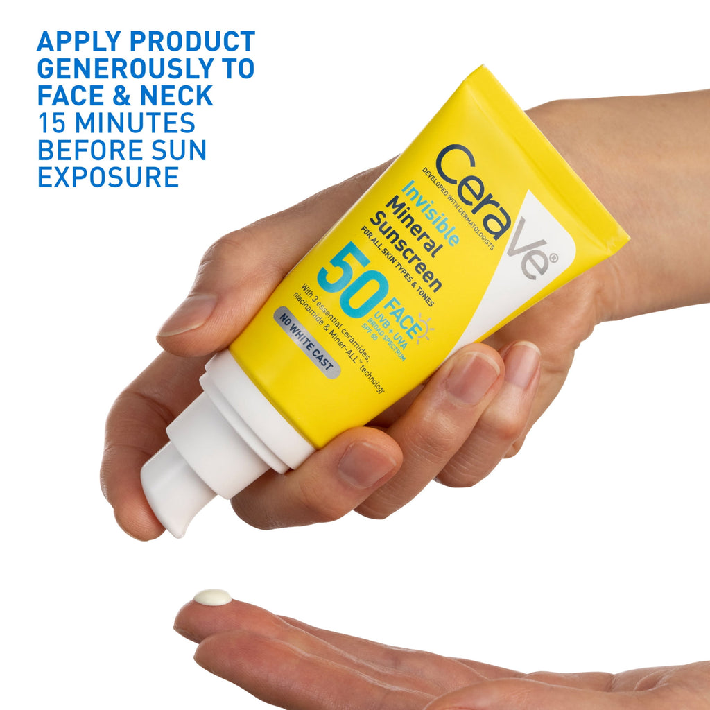CeraVe Invisible Mineral Sunscreen SPF 50 Face Lotion 1.62 oz