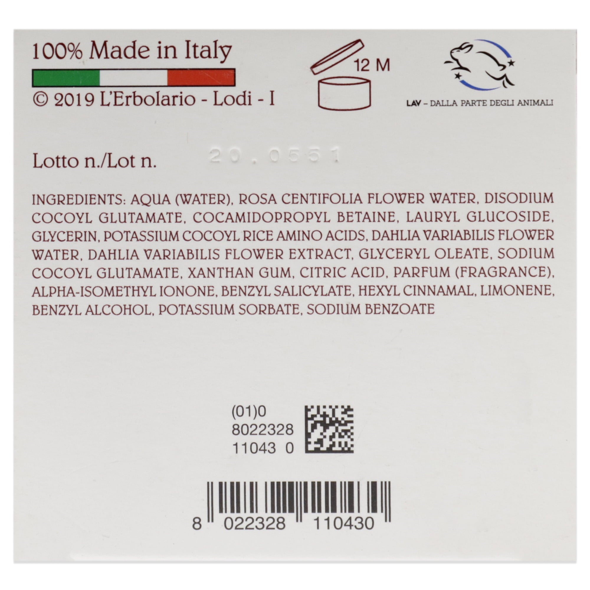 L'Erbolario Shades of Dahlia Cleansing Gel, Skin Cleanser, 9.4 oz