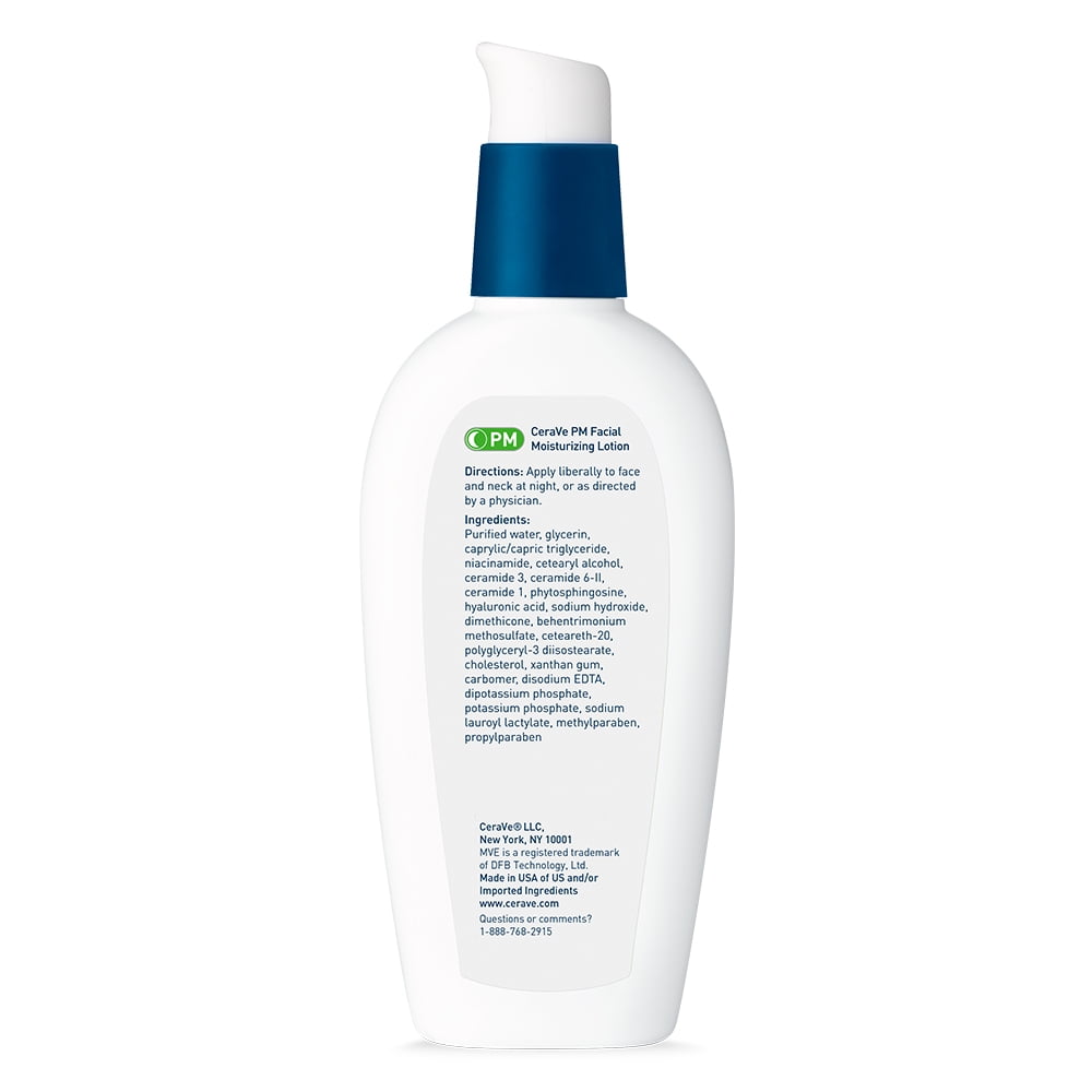 CeraVe PM Lotion, Face Moisturizer Lotion for Night Use, 3 fl oz