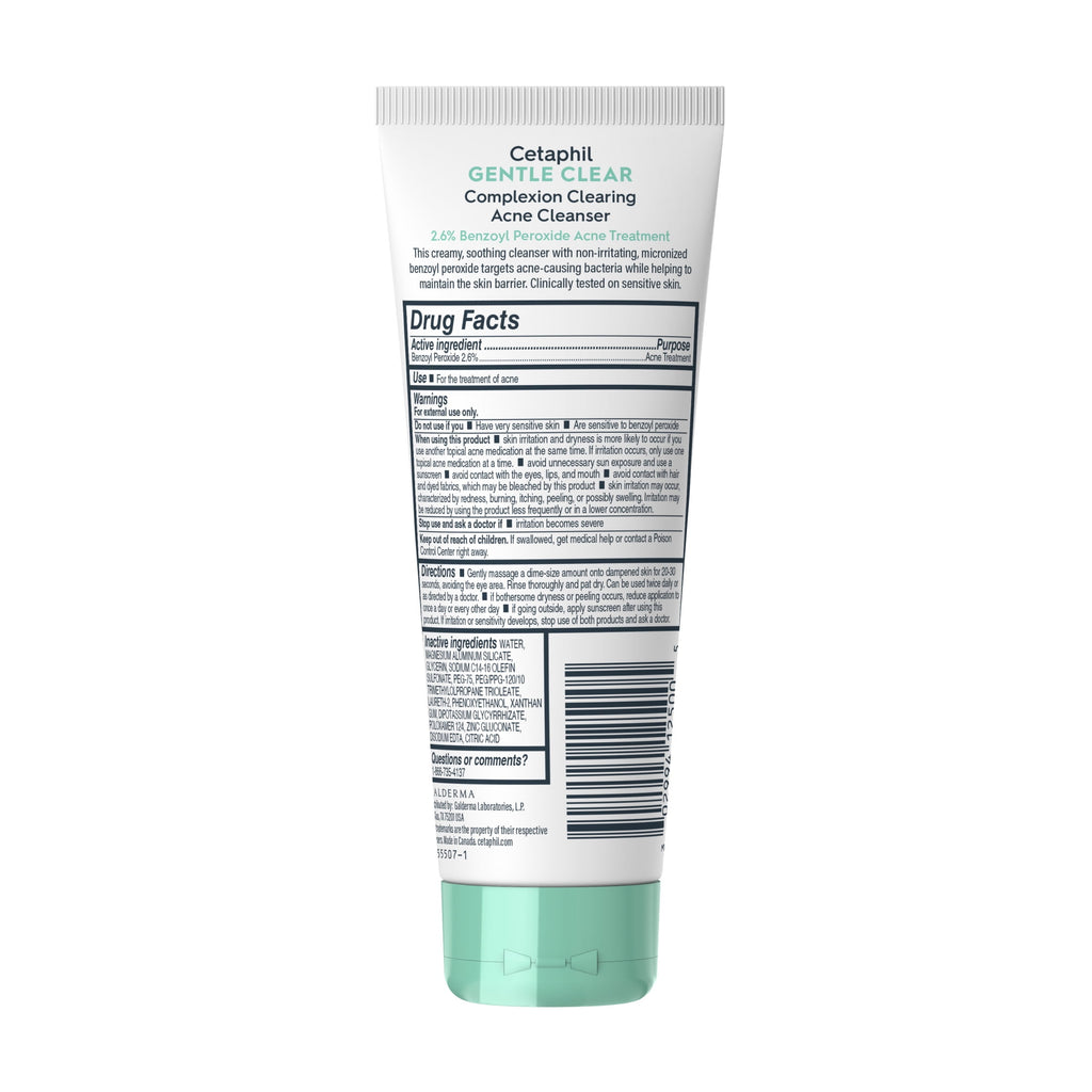 Cetaphil Gentle Clear Complexion-Clearing BPO Acne Cleanser for Sensitive Skin, 4.2 oz