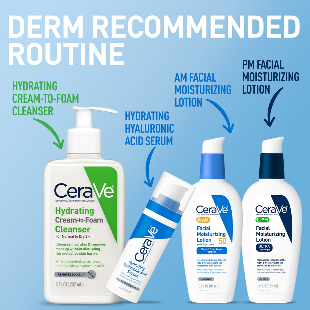 CeraVe Hyaluronic Acid Serum Gel-Cream Formula Normal to Dry Skin 1 fl oz