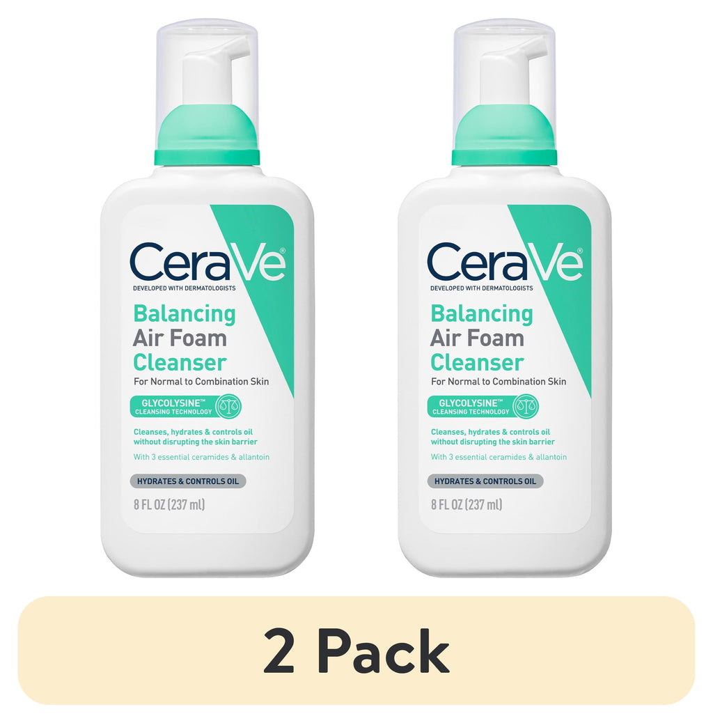 (2 pack) CeraVe Balancing Air Foam Cleanser, Oil Control & Hydration for Combination Skin 8 fl oz