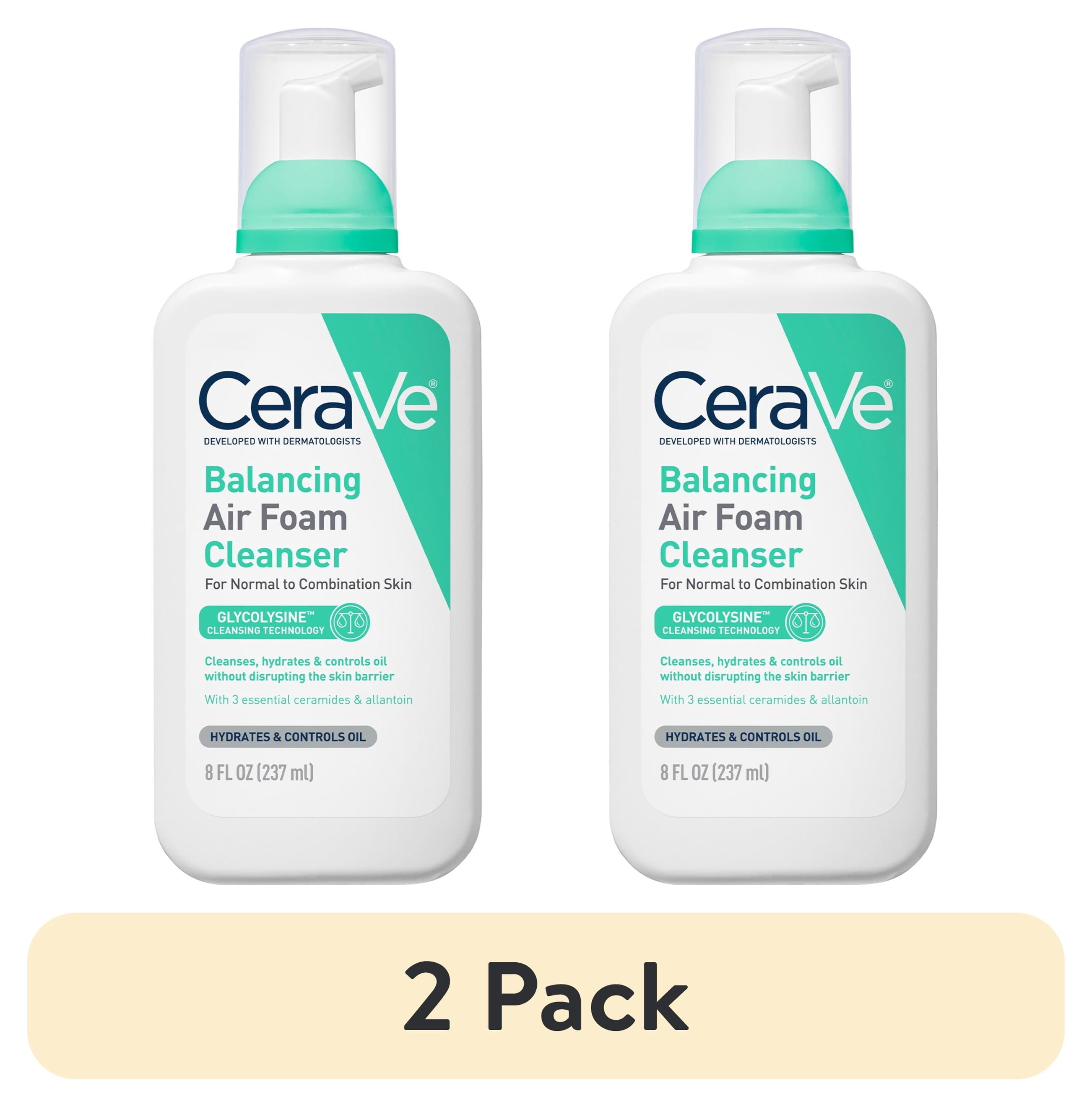 (2 pack) CeraVe Balancing Air Foam Cleanser, Oil Control & Hydration for Combination Skin 8 fl oz
