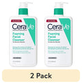 (2 pack) CeraVe Foaming Facial Cleanser | Makeup Remover and Daily Face Wash for Oily Skin | 19 Fluid Ounce