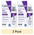 (2 pack) CeraVe Skin Renewing Day Cream with Sunscreen SPF 30 Facial Moisturizer 1.76 fl oz