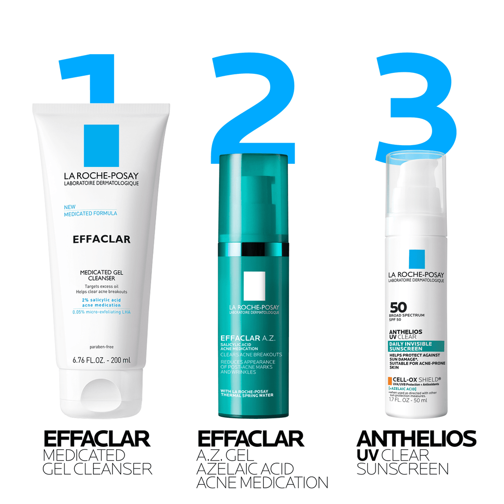 La Roche-Posay Effaclar AZ Acne Treatment Gel for Blemishes and Dark Spots with Salicylic Acid, 1.35 fl oz
