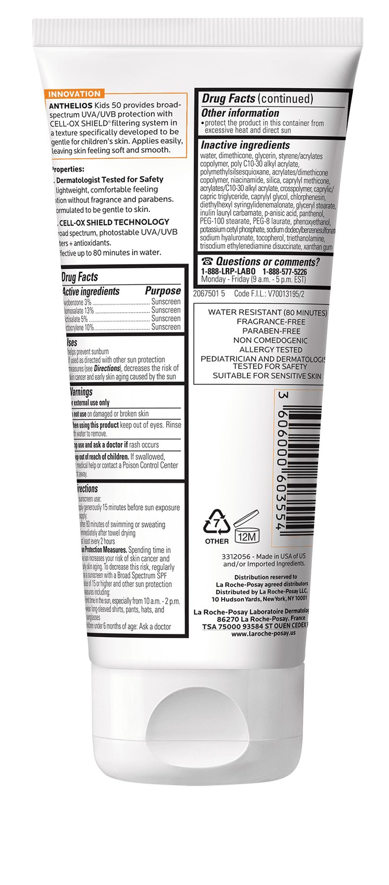 La Roche-Posay Anthelios Kids Gentle Lotion Sunscreen SPF 50, 6.7 fl oz