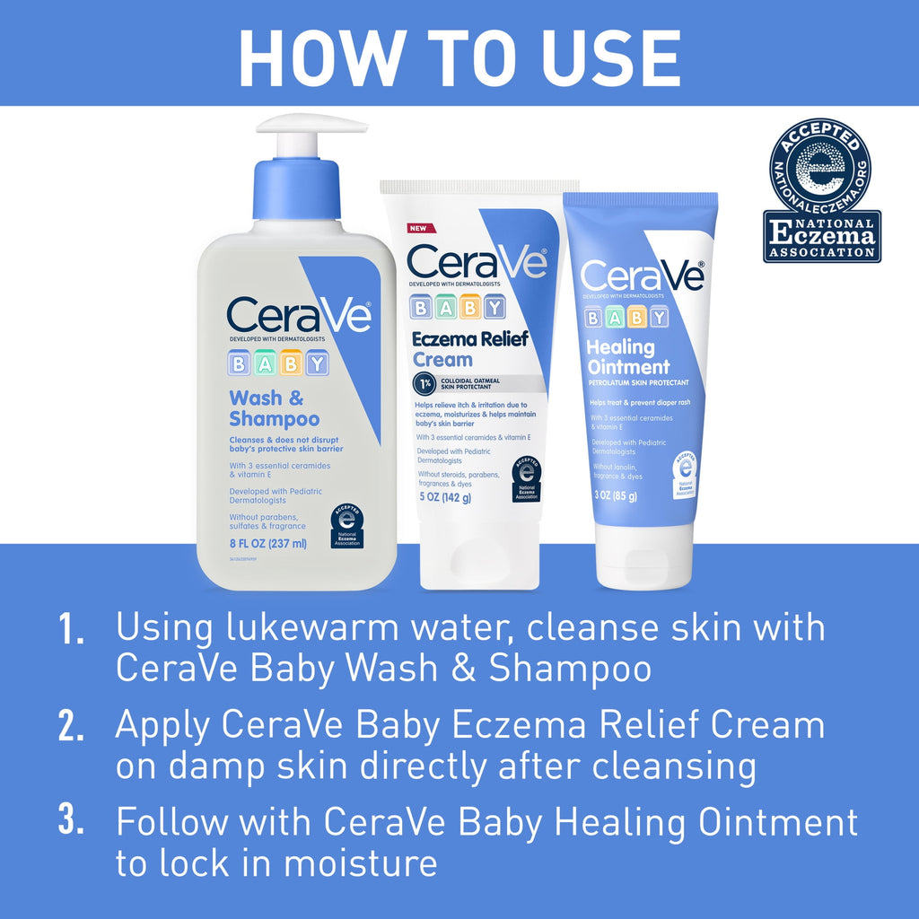 CeraVe Baby Eczema Relief Cream with 1% Colloidal Oatmeal to Soothe & Calm Itchy Skin 5 oz