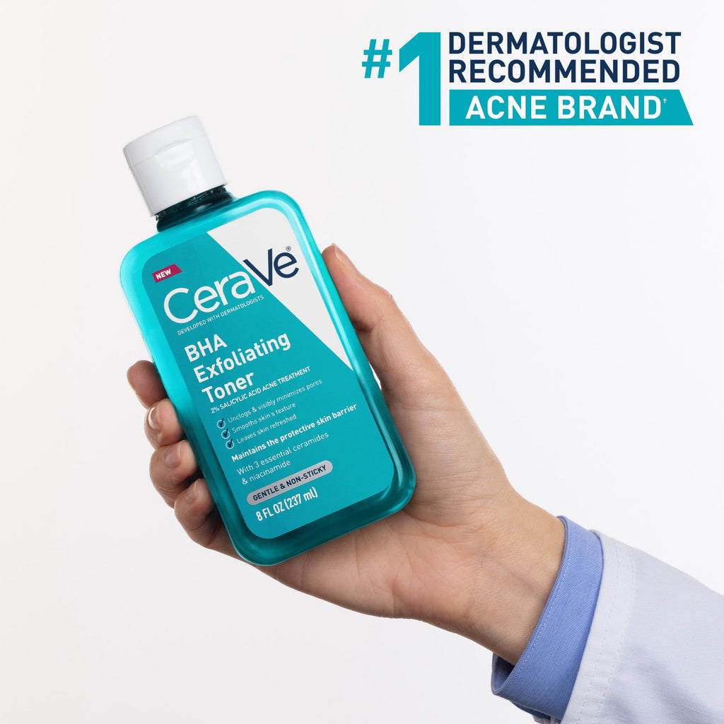 CeraVe BHA Exfoliating Facial Toner 2% Salicylic Acid Acne Treatment 8 fl oz