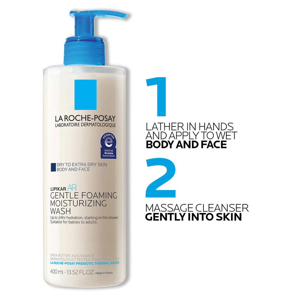 La Roche-Posay Lipikar AP+ Moisturizing Body & Face Wash, 3.38 fl oz