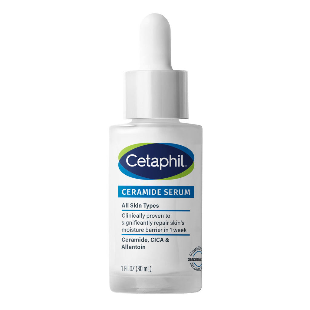 CETAPHIL Ceramide Face Serum, Lightweight Serum for All Skin Types, Ceramides, CICA & Allantoin, 1 fl oz