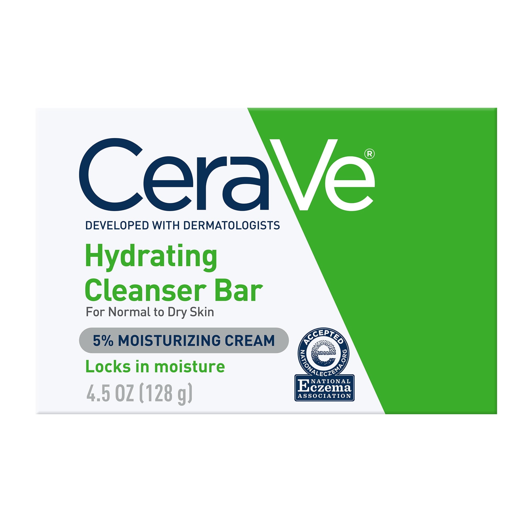 (2 pack) CeraVe Hydrating Cleansing Bar for Face and Body for Normal to Dry Skin, 4.5 oz