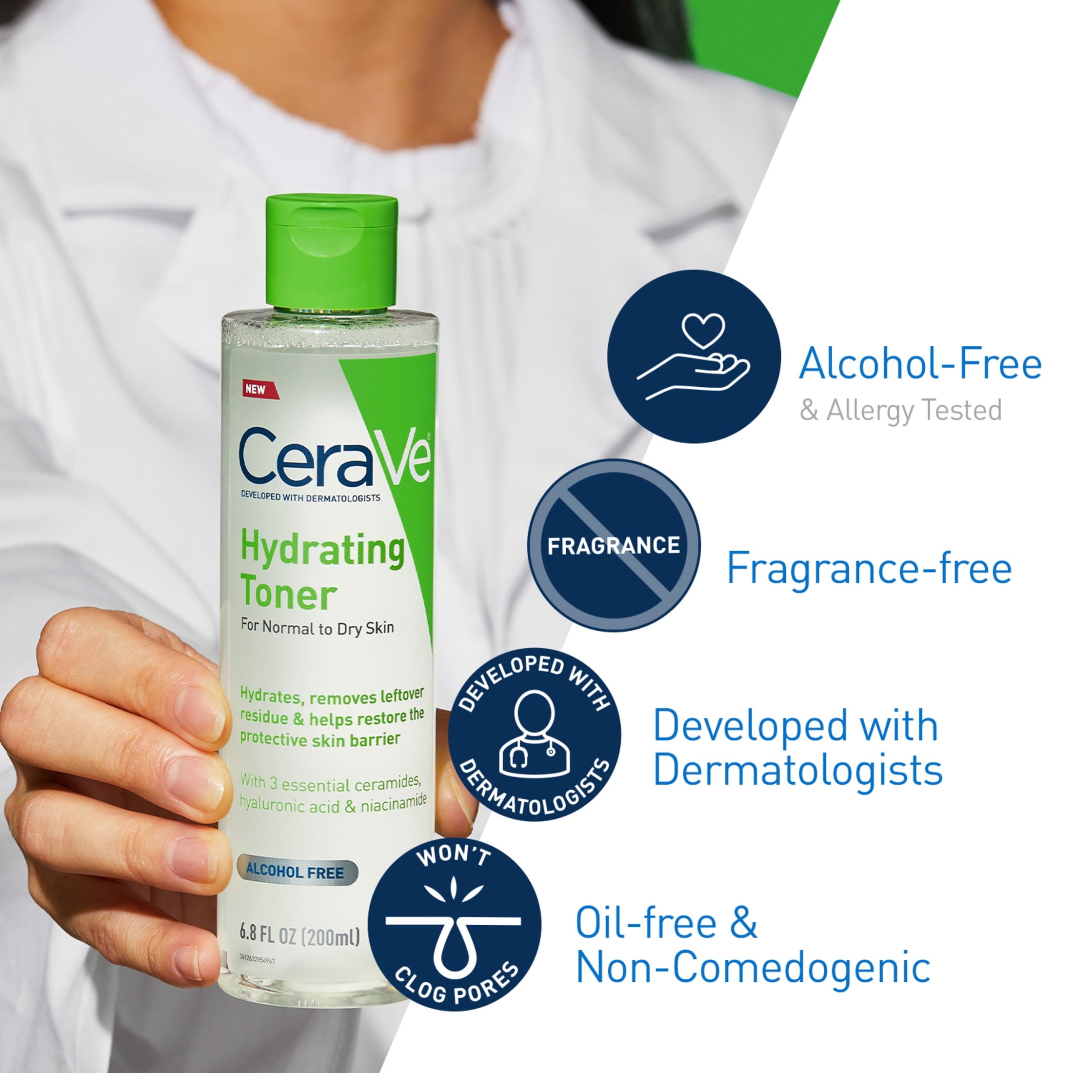 (2 pack) PR CeraVe Hydrating Facial Toner, Alcohol Free Toner for Normal to Dry Skin 6.8 fl oz
