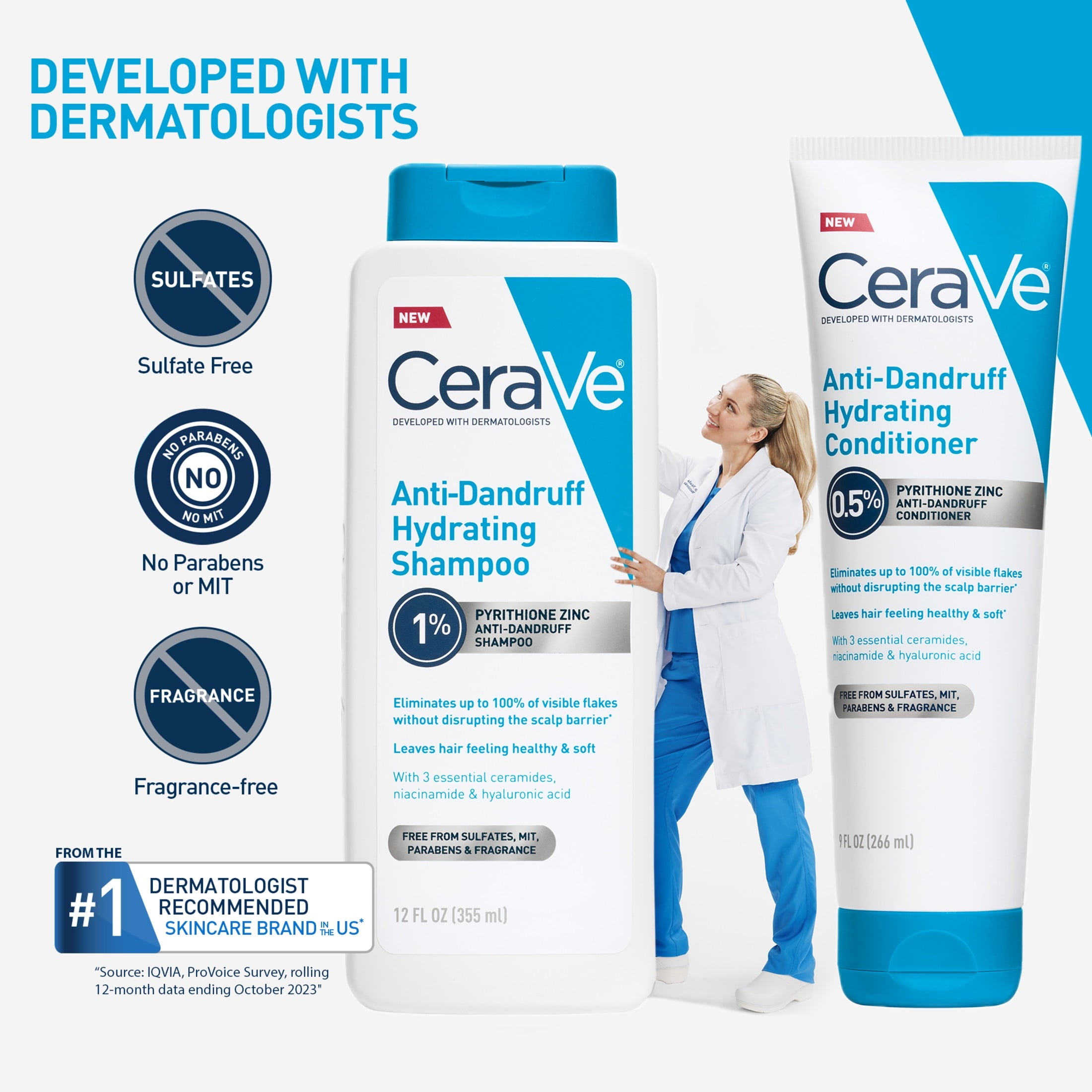 CeraVe Hydrating Anti-Dandruff Conditioner for Flakey Itchy Scalp 9 fl oz