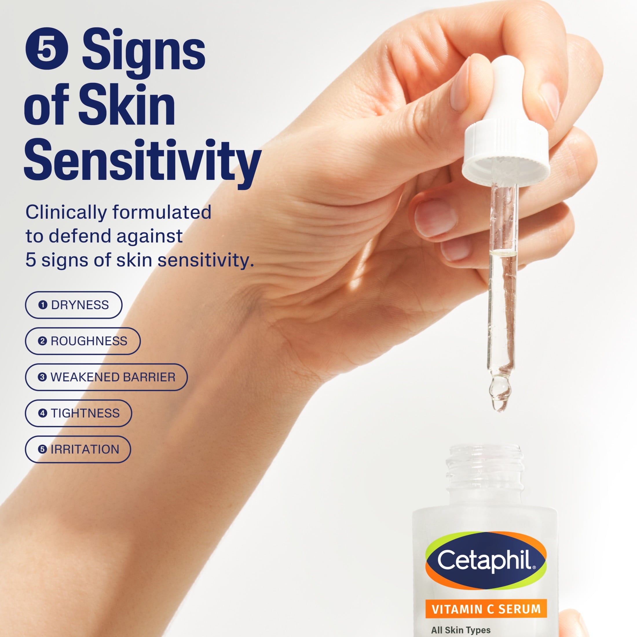 CETAPHIL Vitamin C Serum, Lightweight Face Serum for All Skin Types, Vitamin C, Niacinamide & Sunflower Seed Oil, 1 fl oz
