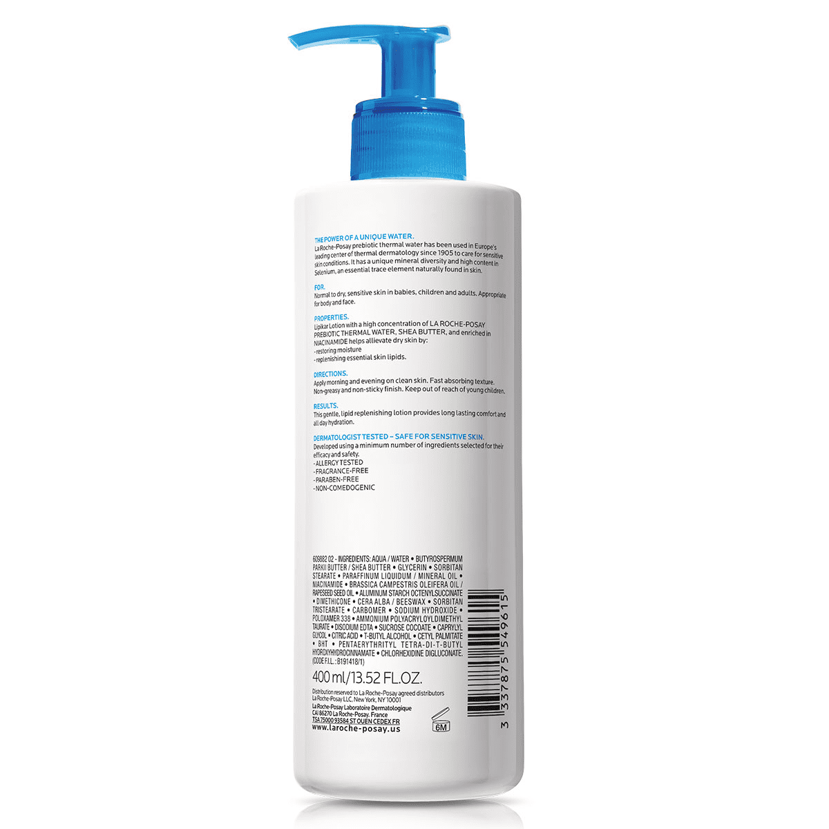 La Roche-Posay Lipikar Daily Face & Body Moisturizing Lotion for Normal to Dry Skin, 13.52 fl oz