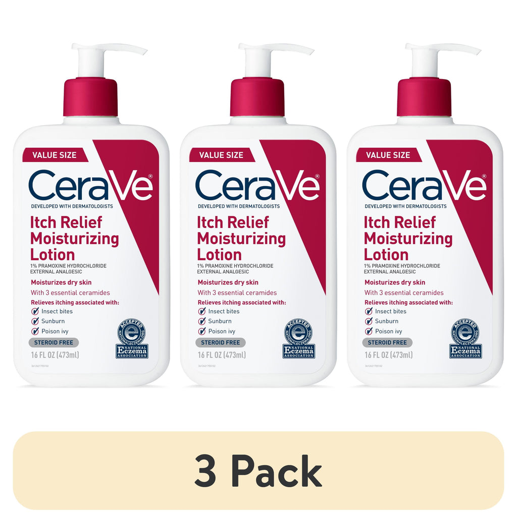 (3 pack) CeraVe Moisturizing Itch Relief Lotion with Pramoxine