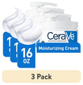 (3 pack) CeraVe Moisturizing Cream with Pump, Body Cream for Dry Skin, 16 oz.