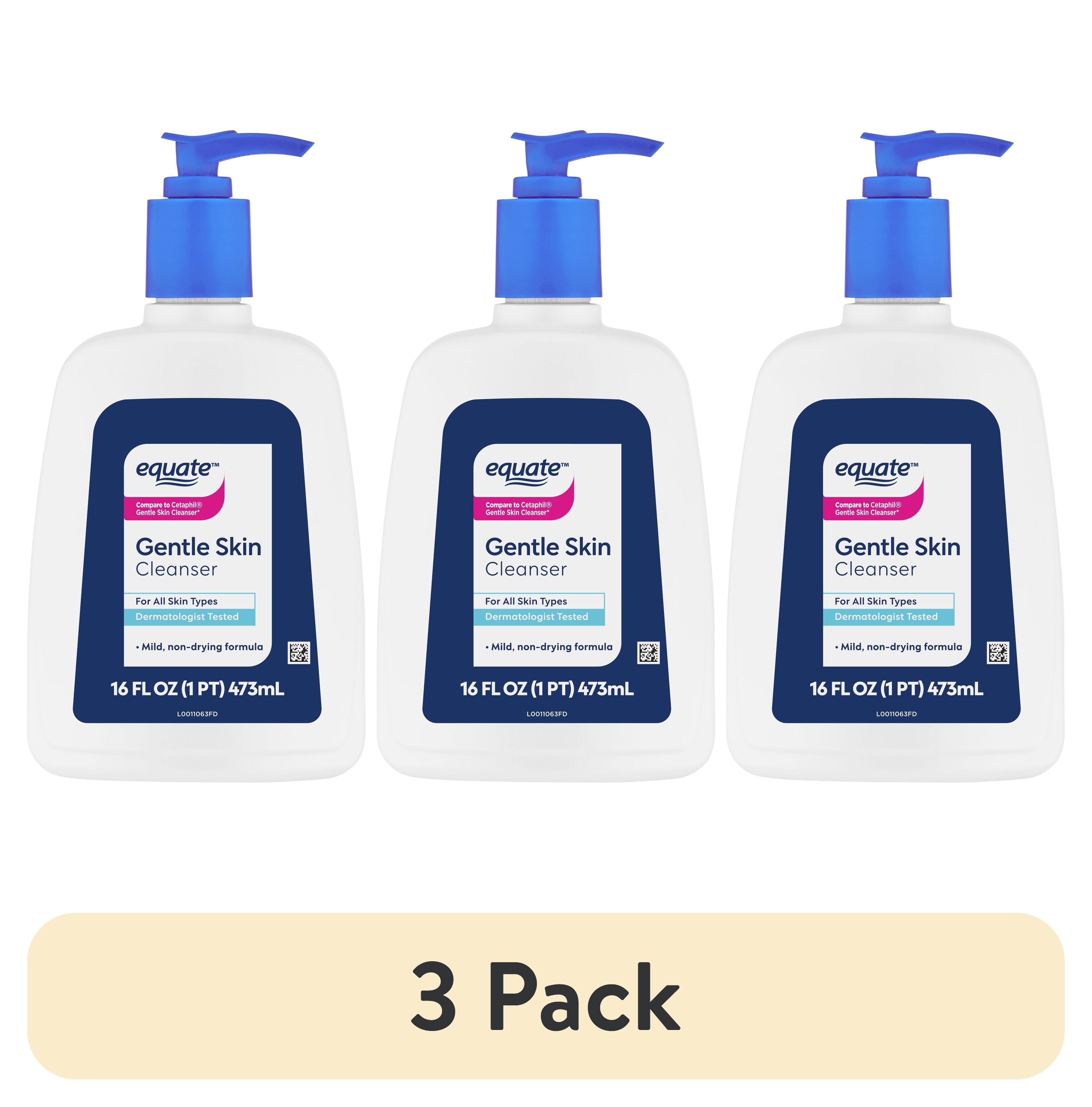 (3 pack) Equate Gentle Skin Cleanser for All Skin Types, 16 fl oz