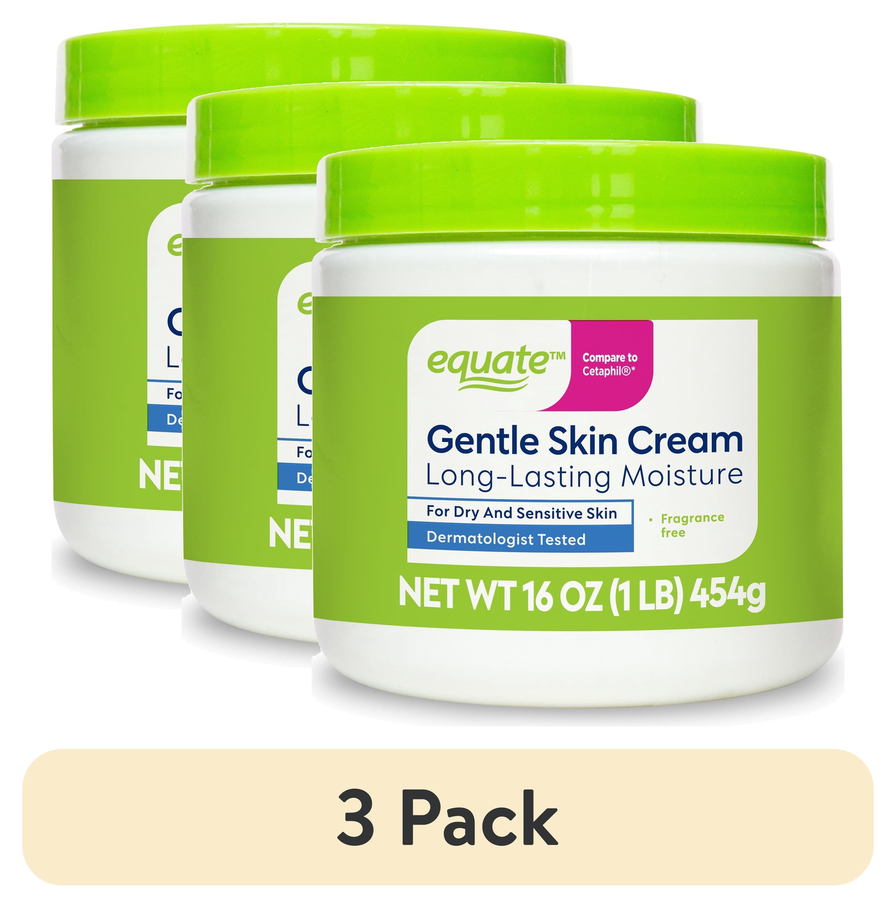 (3 pack) Equate Gentle Skin Cream, 16 oz