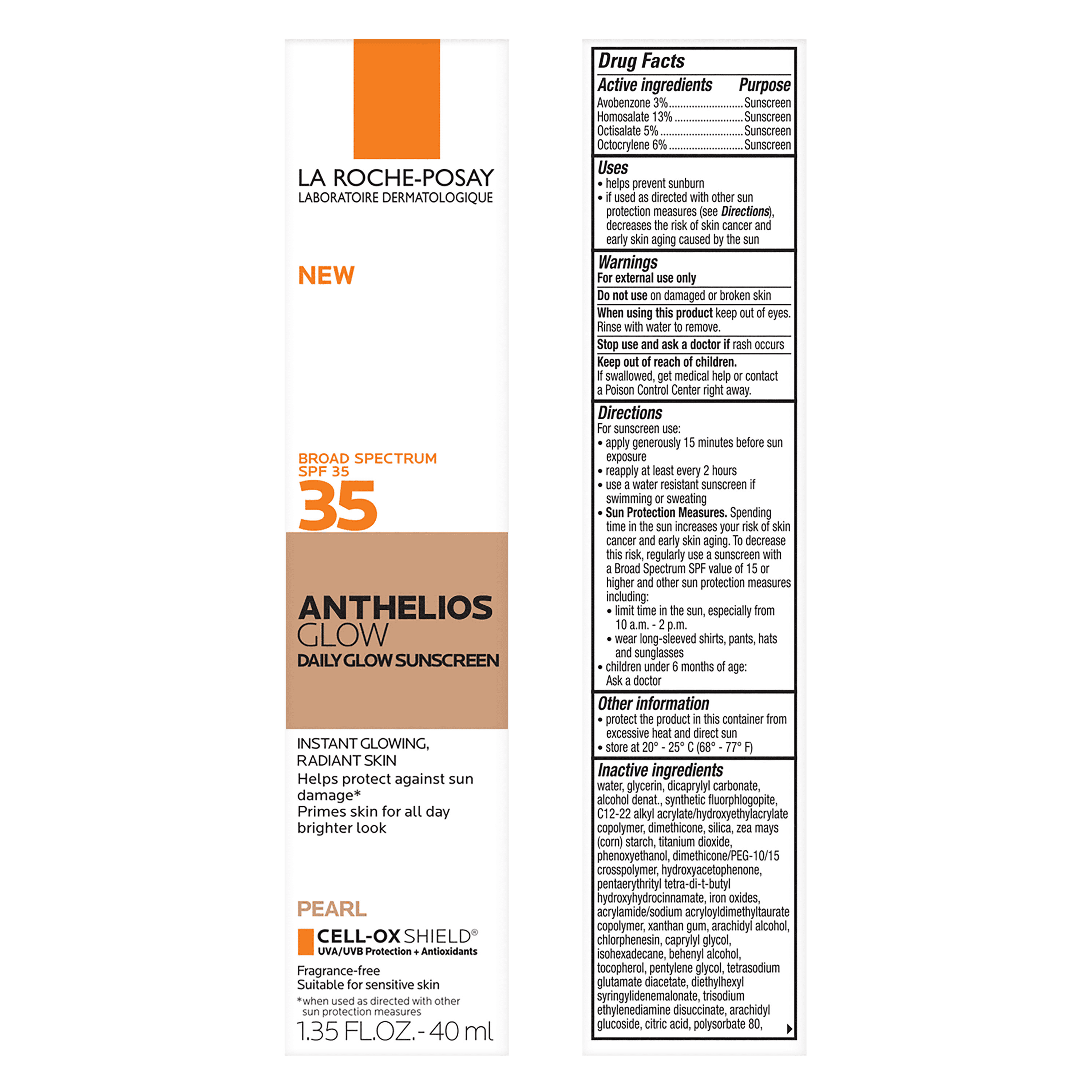 La Roche-Posay Anthelios Glow Face Sunscreen SPF 30 - Pearl, 1.35 fl oz