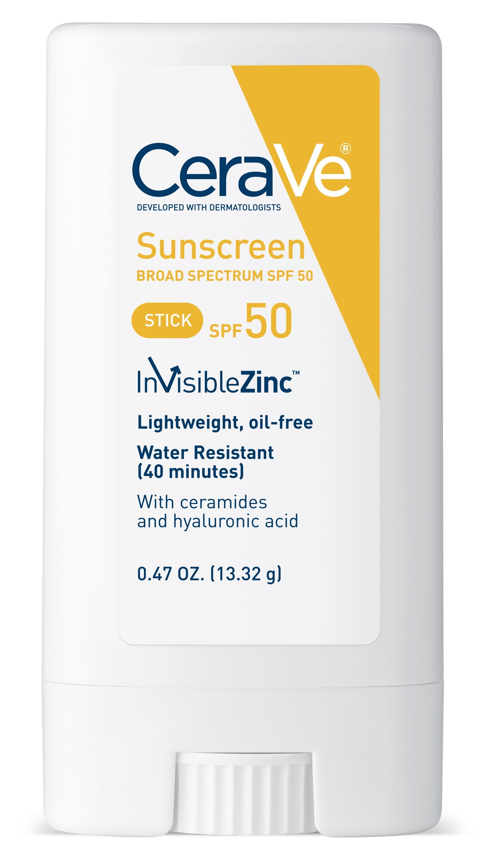Sunscreen Stick SPF 50 by CeraVe for Unisex - 0.47 oz Sunscreen