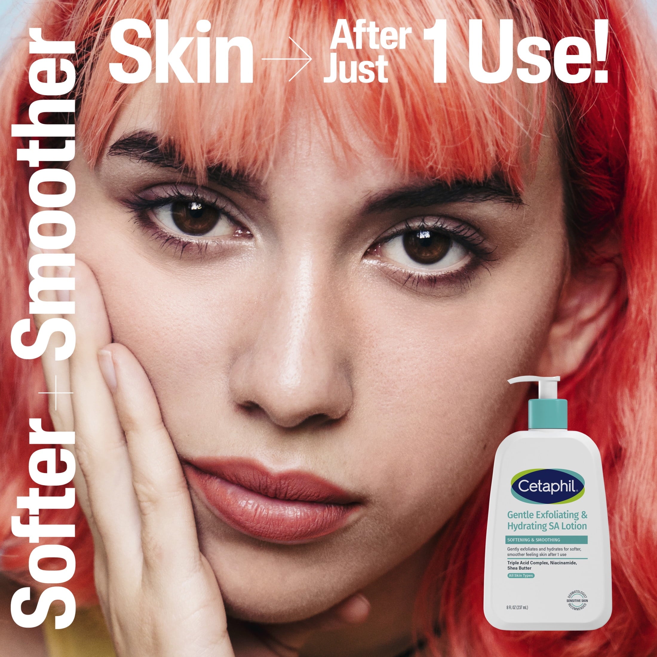 CETAPHIL Gentle Exfoliating SA Face Lotion, Lightweight Moisturizer with Salicylic Acid, 8 fl oz