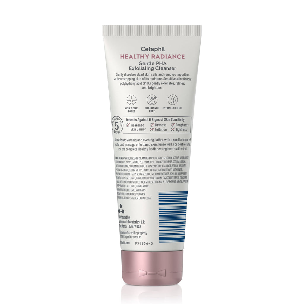 Cetaphil Healthy Radiance Gentle PHA Exfoliating Cleanser for Dull or Uneven Skin, 4.2 oz