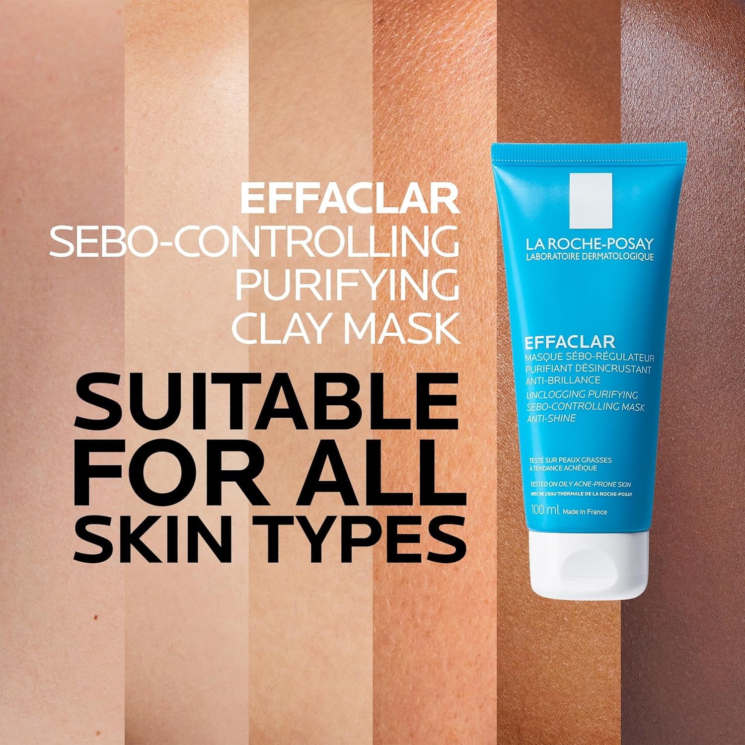 La Roche-Posay Effaclar Shine Control Clay Mask, 3.38 fl oz