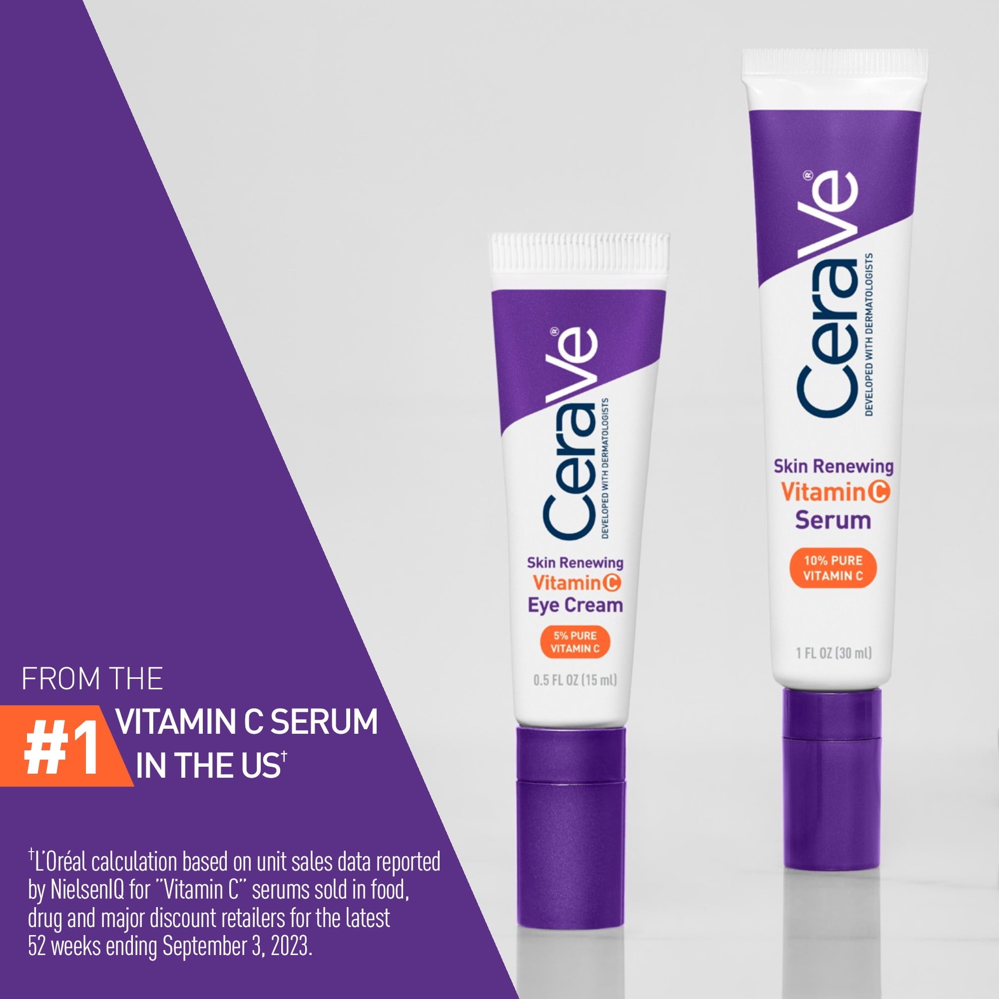 CeraVe Skin Renewing Vitamin C Eye Cream for Dark Circles and Puffiness, 0.5 fl oz