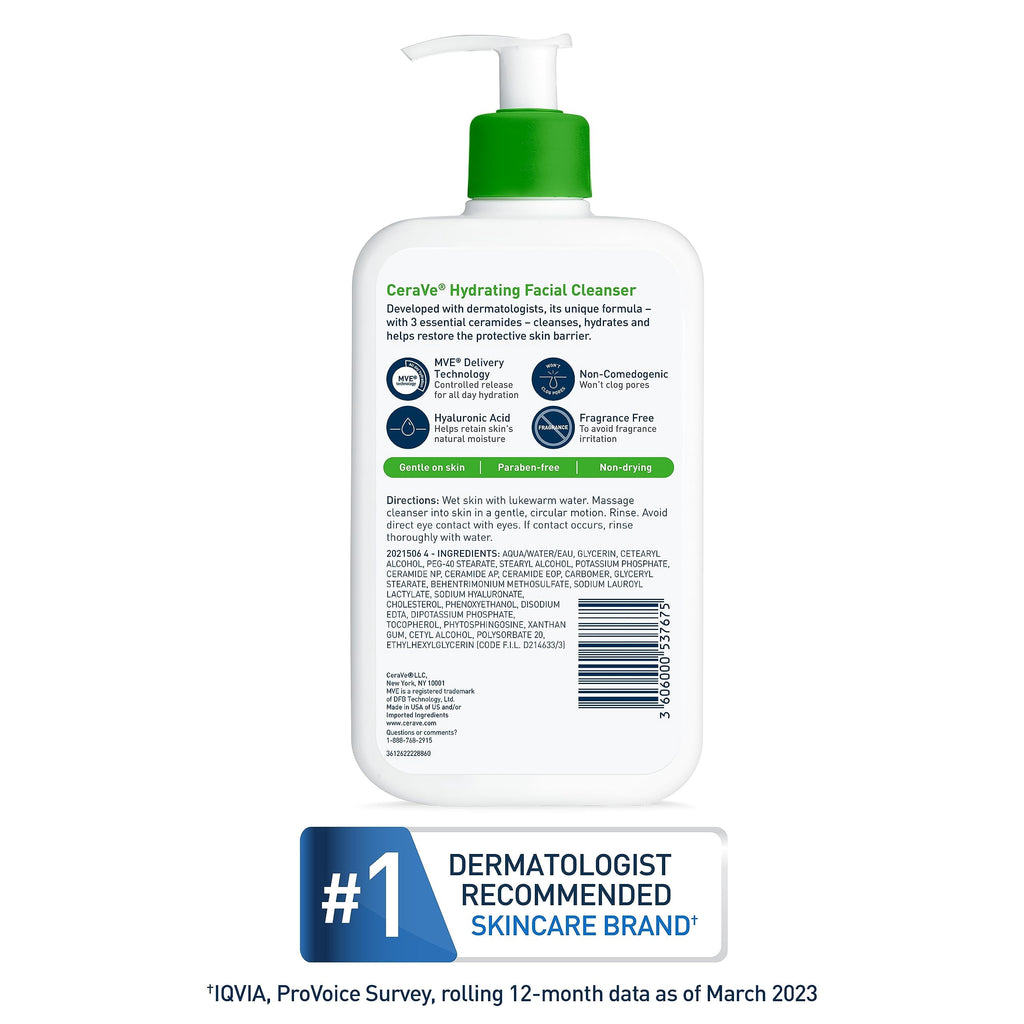 (2 pack) CeraVe Foaming Facial Cleanser | Makeup Remover and Daily Face Wash for Oily Skin | 19 Fluid Ounce