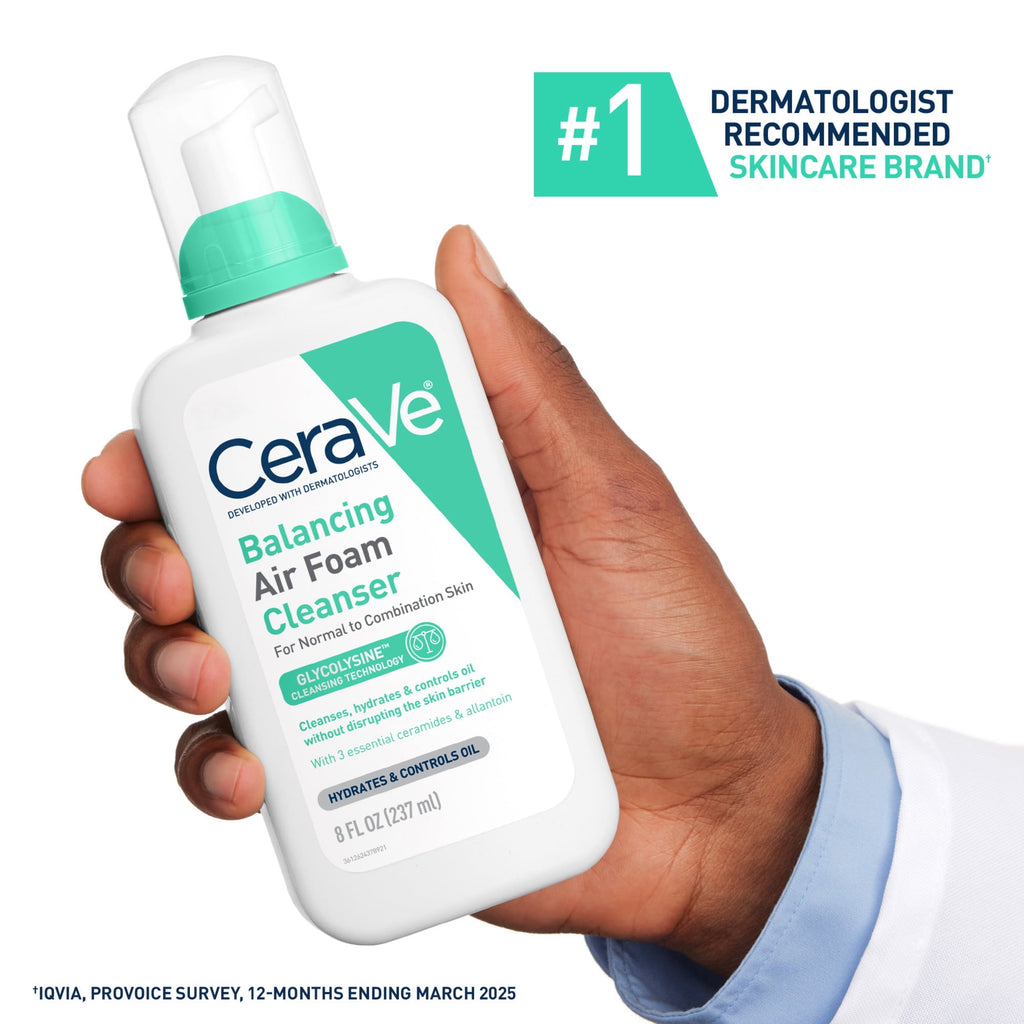 CeraVe Balancing Air Foam Cleanser, Oil Control & Hydration for Combination Skin 8 fl oz