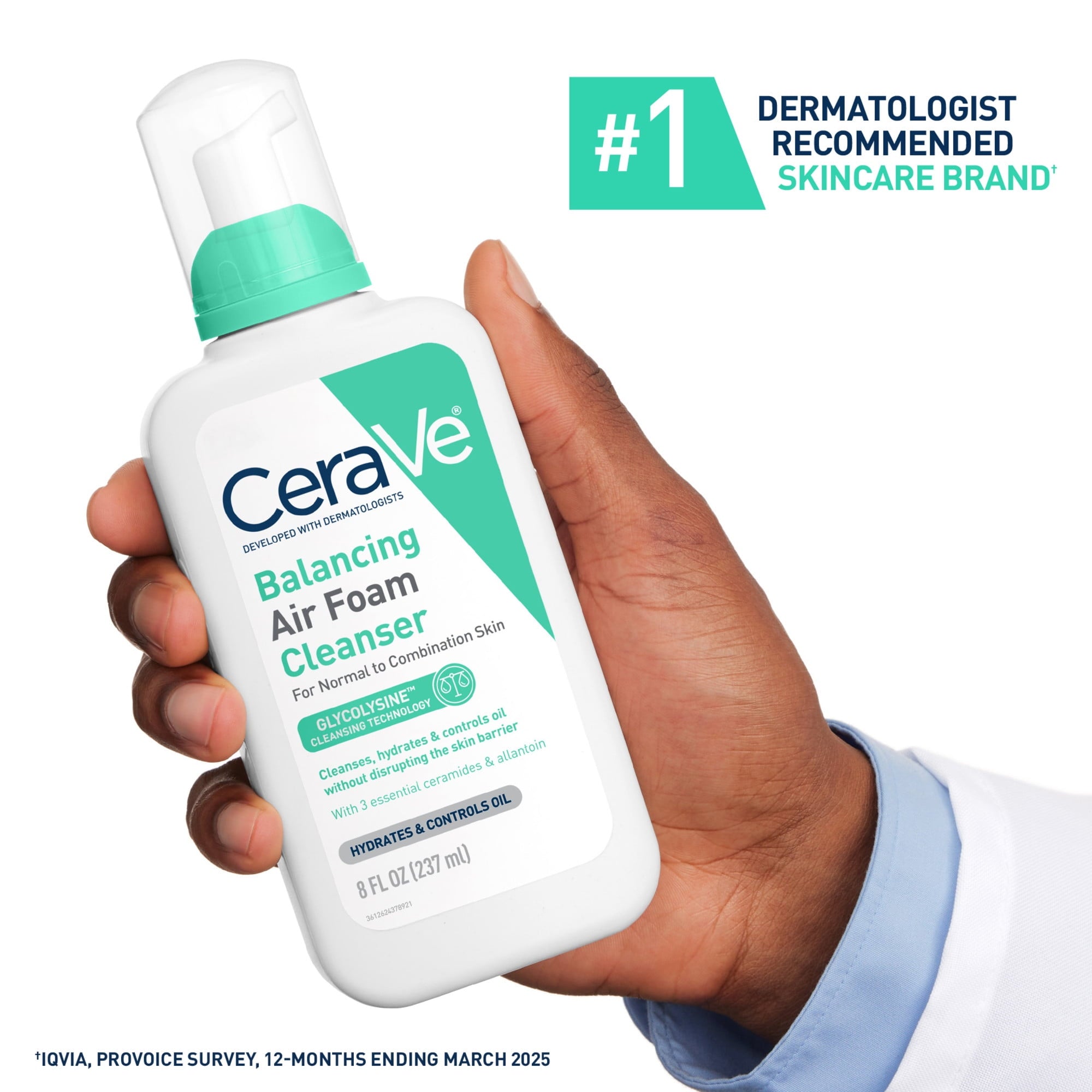 (2 pack) CeraVe Balancing Air Foam Cleanser, Oil Control & Hydration for Combination Skin 8 fl oz