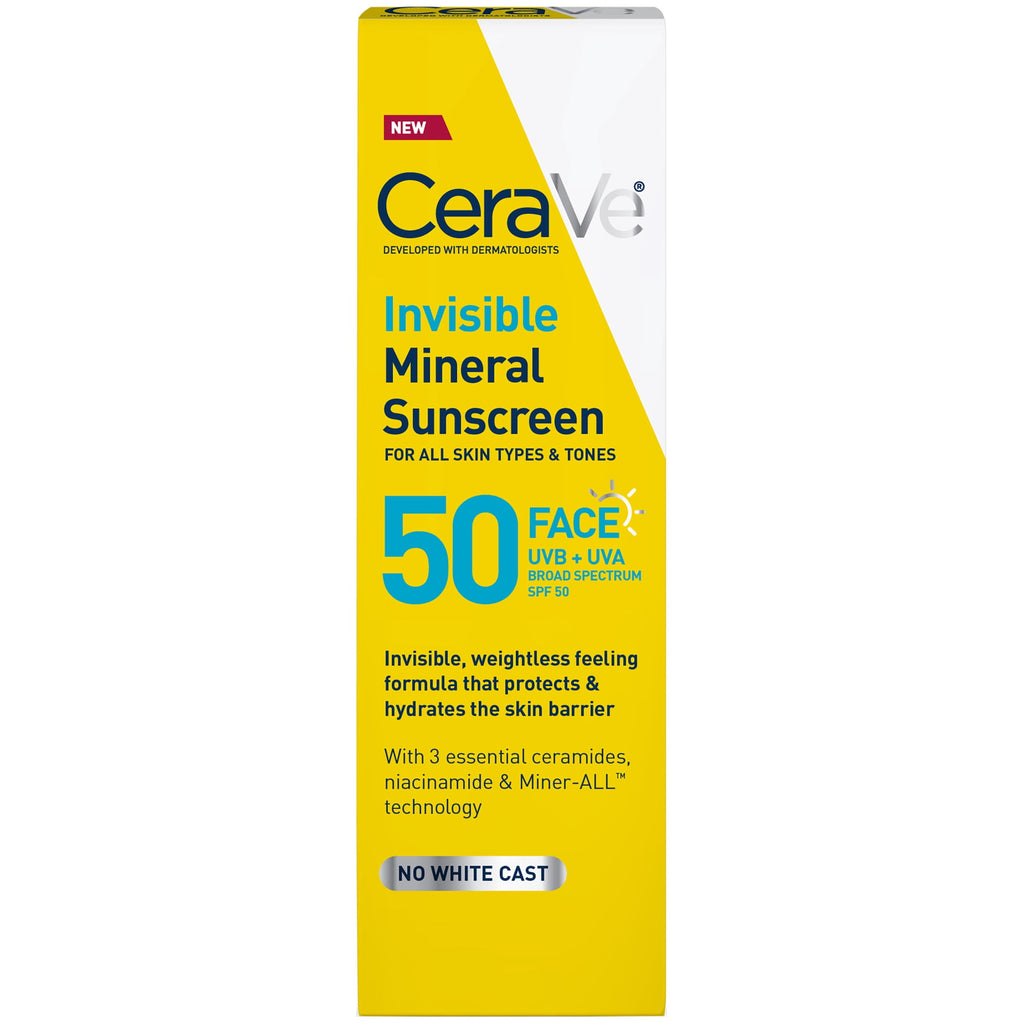 CeraVe Invisible Mineral Sunscreen SPF 50 Face Lotion 1.62 oz