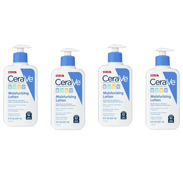 4 Pack CeraVe Baby Lotion, Paraben and Fragrance Free, 8 Ounce