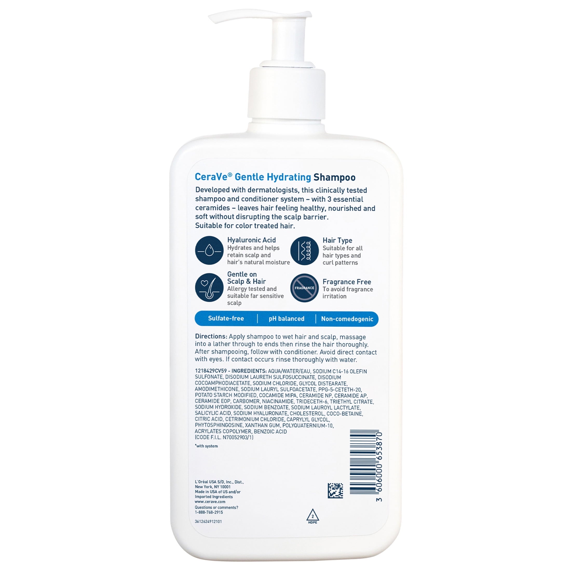 CeraVe Gentle Hydrating Shampoo for Normal to Dry Scalp & Hair 19 fl oz